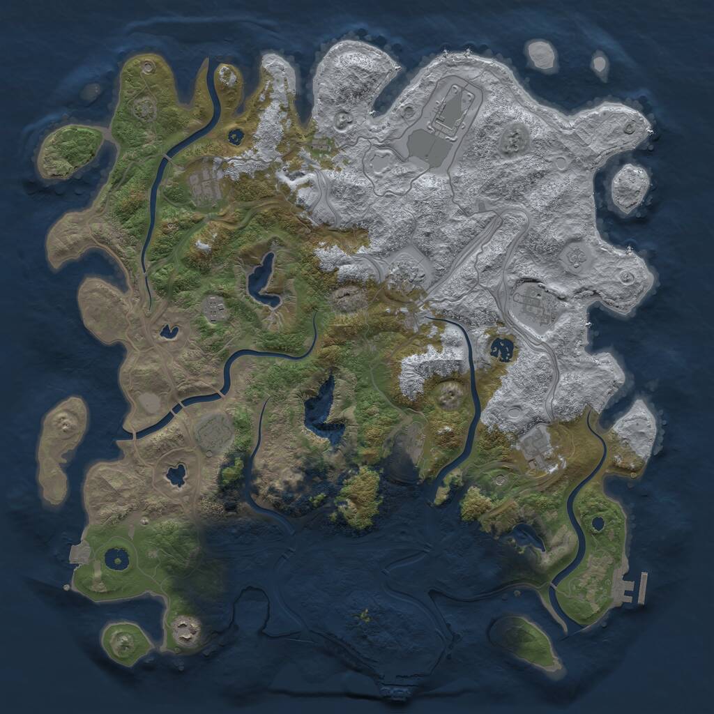Rust Map: Procedural Map, Size: 4500, Seed: 48966296, 16 Monuments
