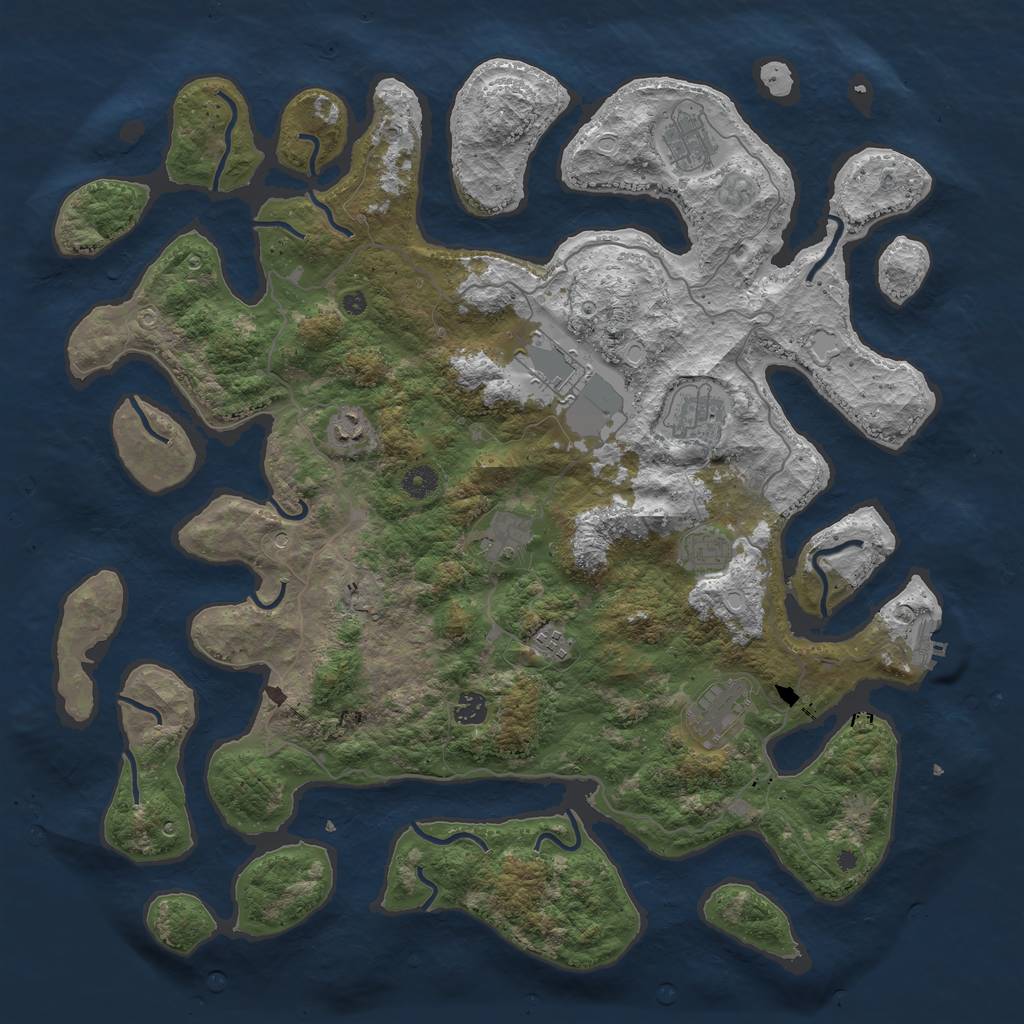 Rust Map: Procedural Map, Size: 4500, Seed: 48966296, 19 Monuments