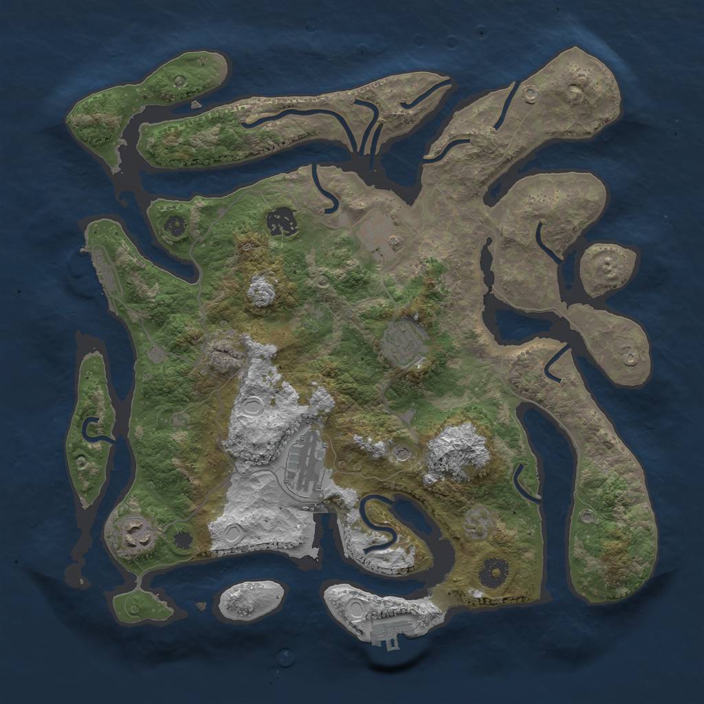 Rust Map: Procedural Map, Size: 3500, Seed: 622582, 13 Monuments