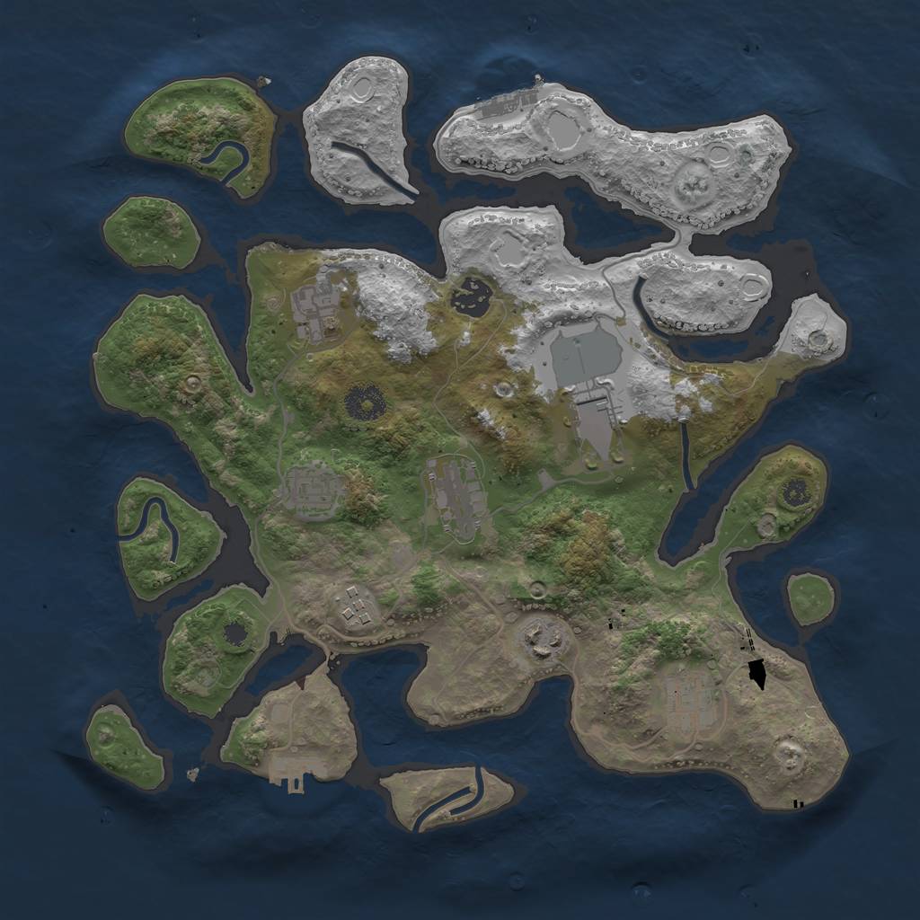 Rust Map: Procedural Map, Size: 3500, Seed: 460319, 18 Monuments