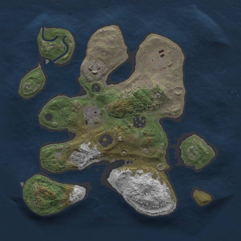 Rust Map: Procedural Map, Size: 2700, Seed: 2067638241, 7 Monuments