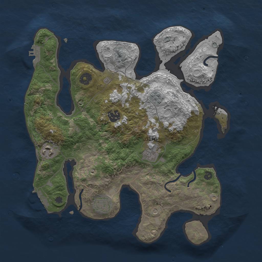 Rust Map: Procedural Map, Size: 3200, Seed: 1212201835, 13 Monuments