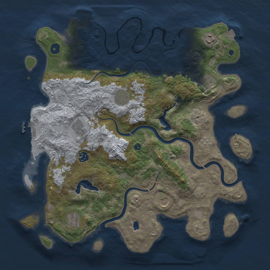 Rust Map: Procedural Map, Size: 4000, Seed: 5894688, 14 Monuments