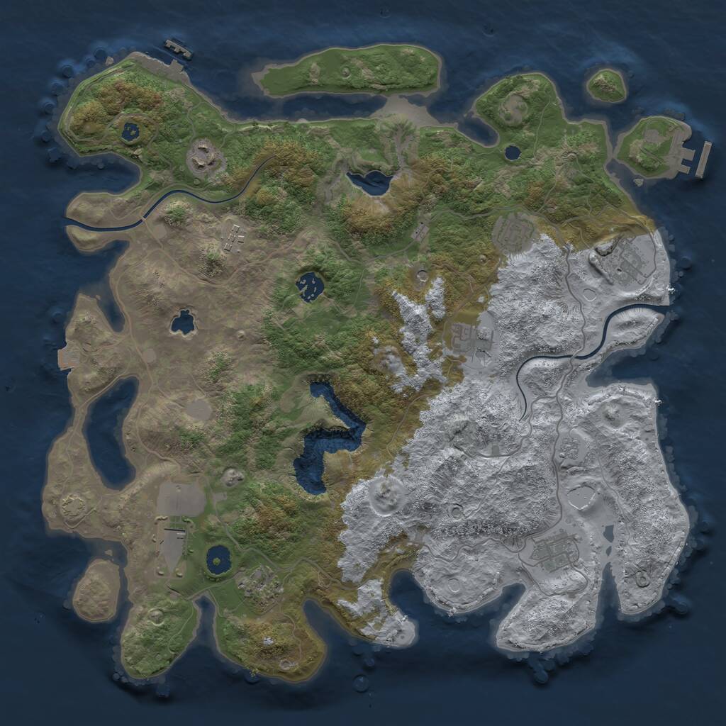 Rust Map: Procedural Map, Size: 4000, Seed: 2034977366, 15 Monuments