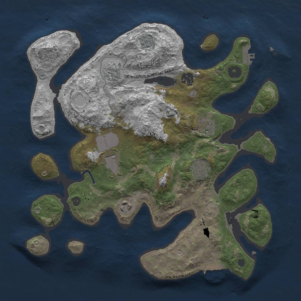 Rust Map: Procedural Map, Size: 3500, Seed: 726252, 15 Monuments