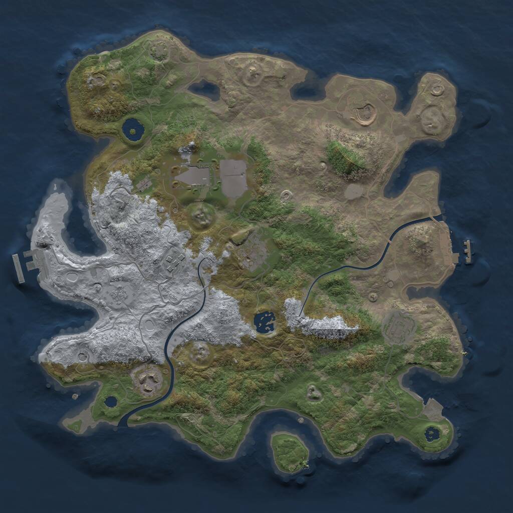 Rust Map: Procedural Map, Size: 3500, Seed: 186132, 13 Monuments