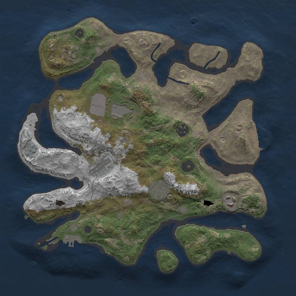 Rust Map: Procedural Map, Size: 3500, Seed: 186132, 15 Monuments