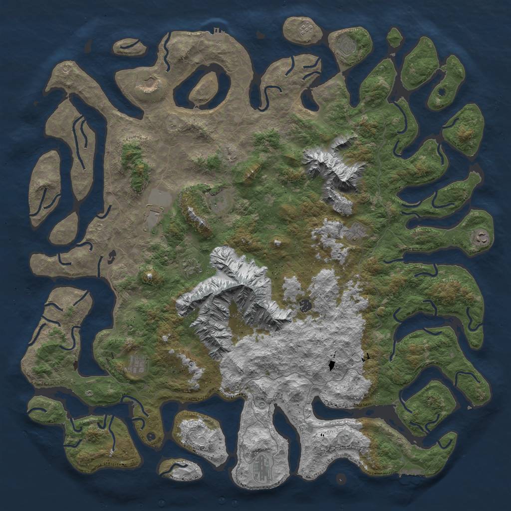 Rust Map: Procedural Map, Size: 6000, Seed: 12359, 19 Monuments
