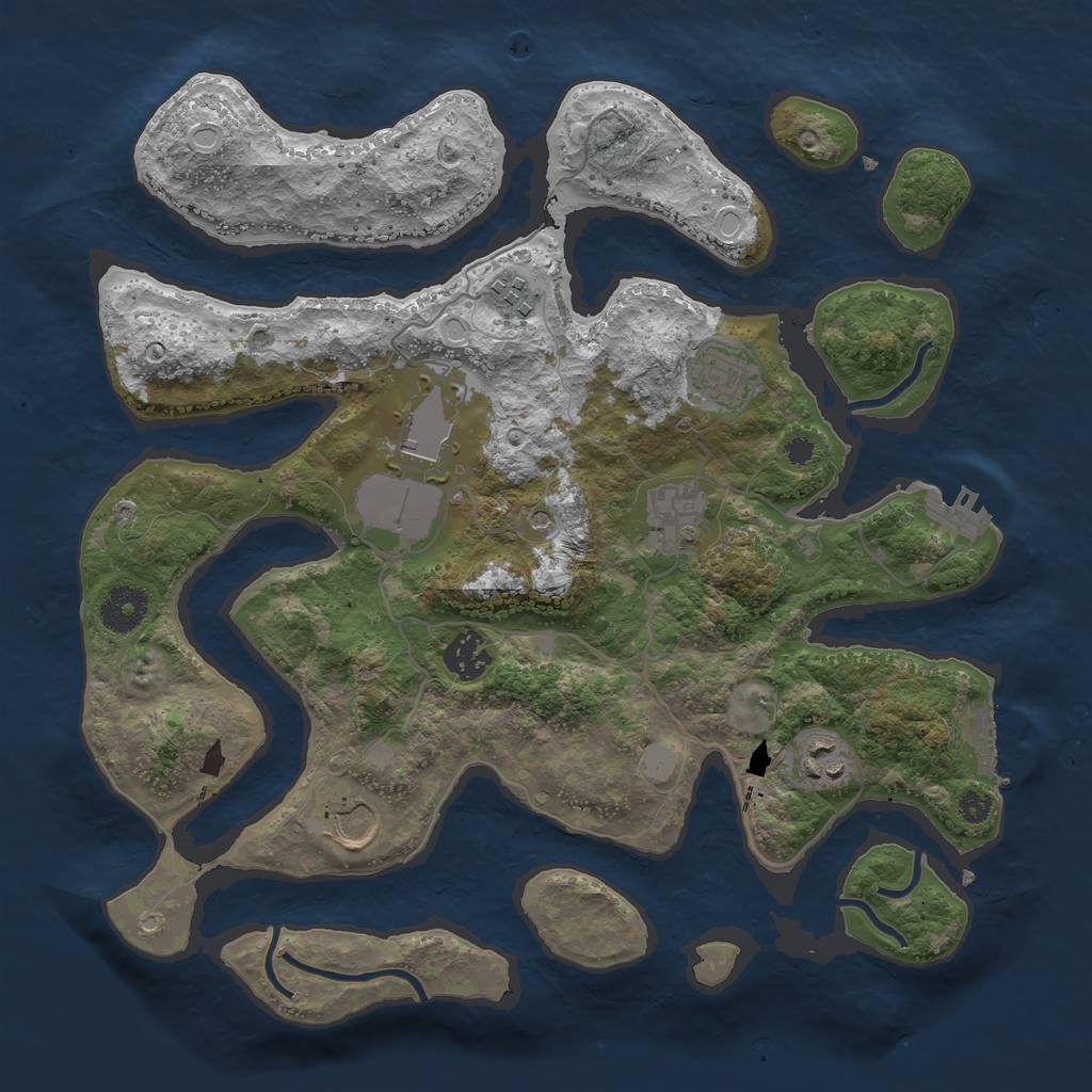 Rust Map: Procedural Map, Size: 3500, Seed: 281146, 15 Monuments