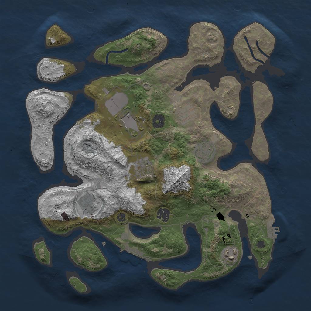 Rust Map: Procedural Map, Size: 3500, Seed: 139796, 14 Monuments