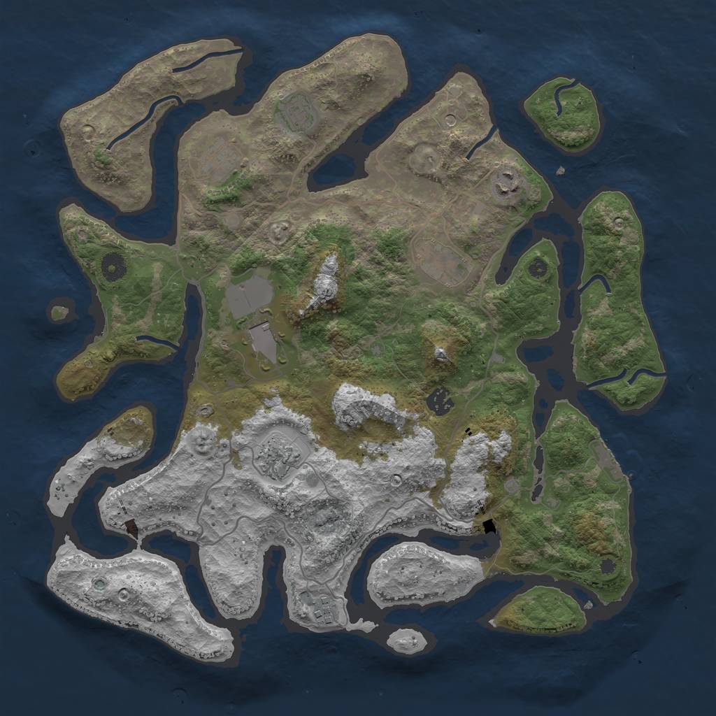 Rust Map: Procedural Map, Size: 4000, Seed: 854, 12 Monuments