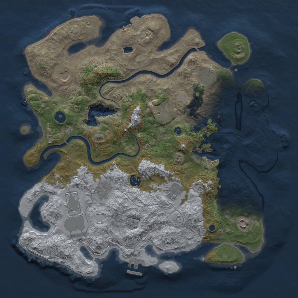 Rust Map: Procedural Map, Size: 4000, Seed: 854, 15 Monuments