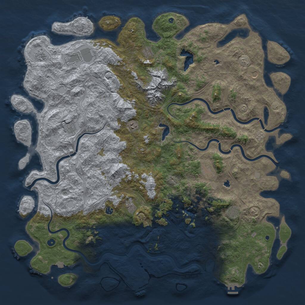 Rust Map: Procedural Map, Size: 6000, Seed: 23232, 19 Monuments