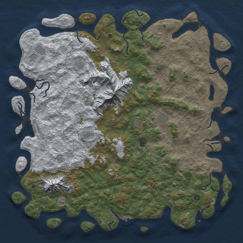 Rust Map: Procedural Map, Size: 6000, Seed: 23232, 20 Monuments