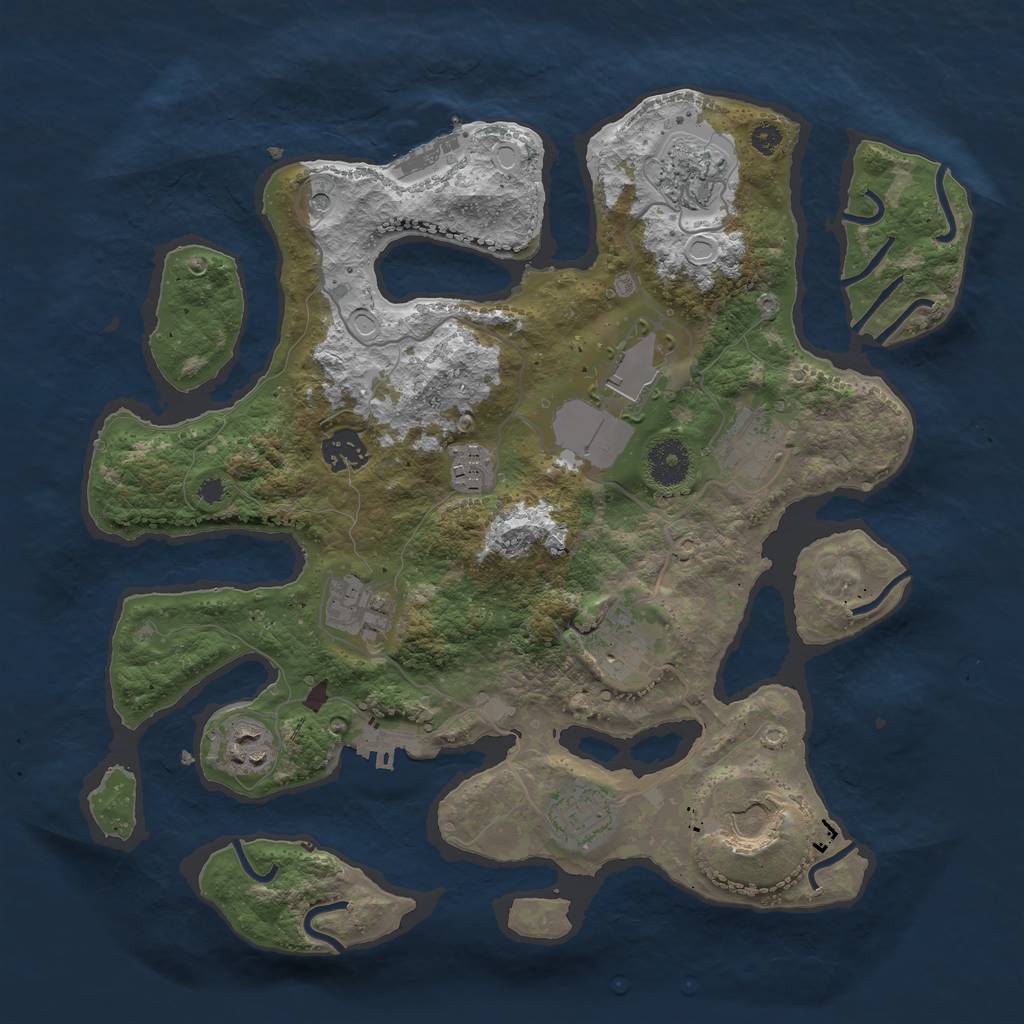 Rust Map: Procedural Map, Size: 3500, Seed: 637355, 18 Monuments