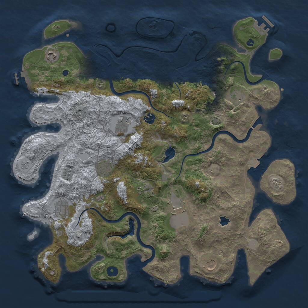 Rust Map: Procedural Map, Size: 4200, Seed: 3958105, 16 Monuments