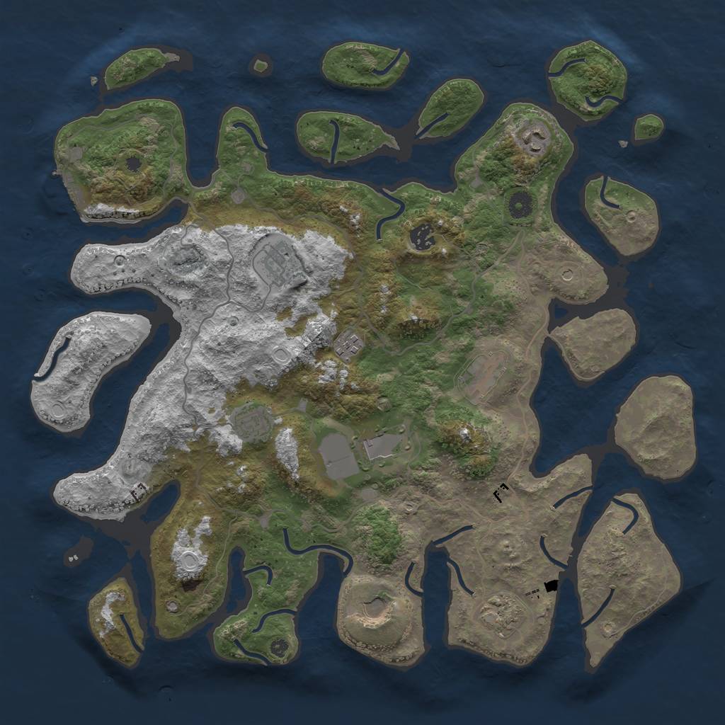 Rust Map: Procedural Map, Size: 4200, Seed: 3958105, 16 Monuments