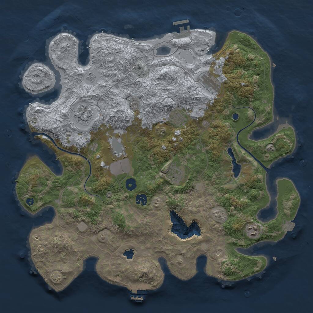 Rust Map: Procedural Map, Size: 4000, Seed: 1785745204, 14 Monuments