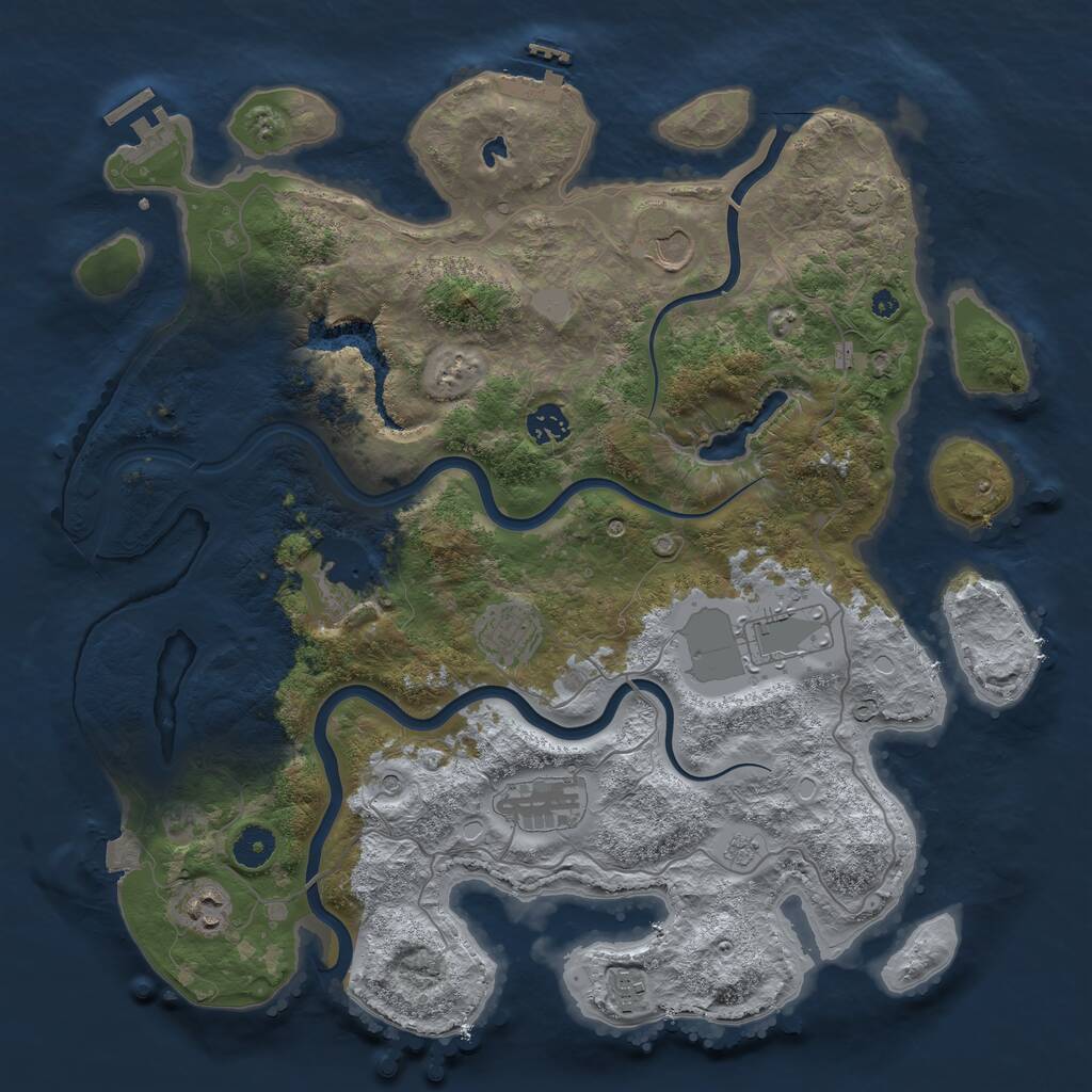 Rust Map: Procedural Map, Size: 4000, Seed: 1402975852, 14 Monuments