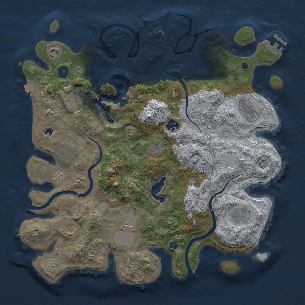 Rust Map: Procedural Map, Size: 4000, Seed: 101490803, 15 Monuments