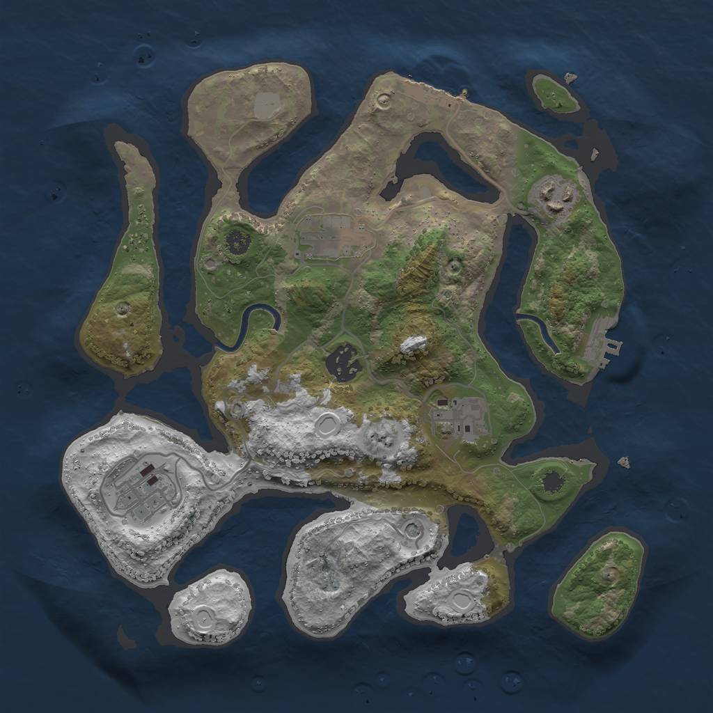 Rust Map: Procedural Map, Size: 3000, Seed: 1182507424, 13 Monuments