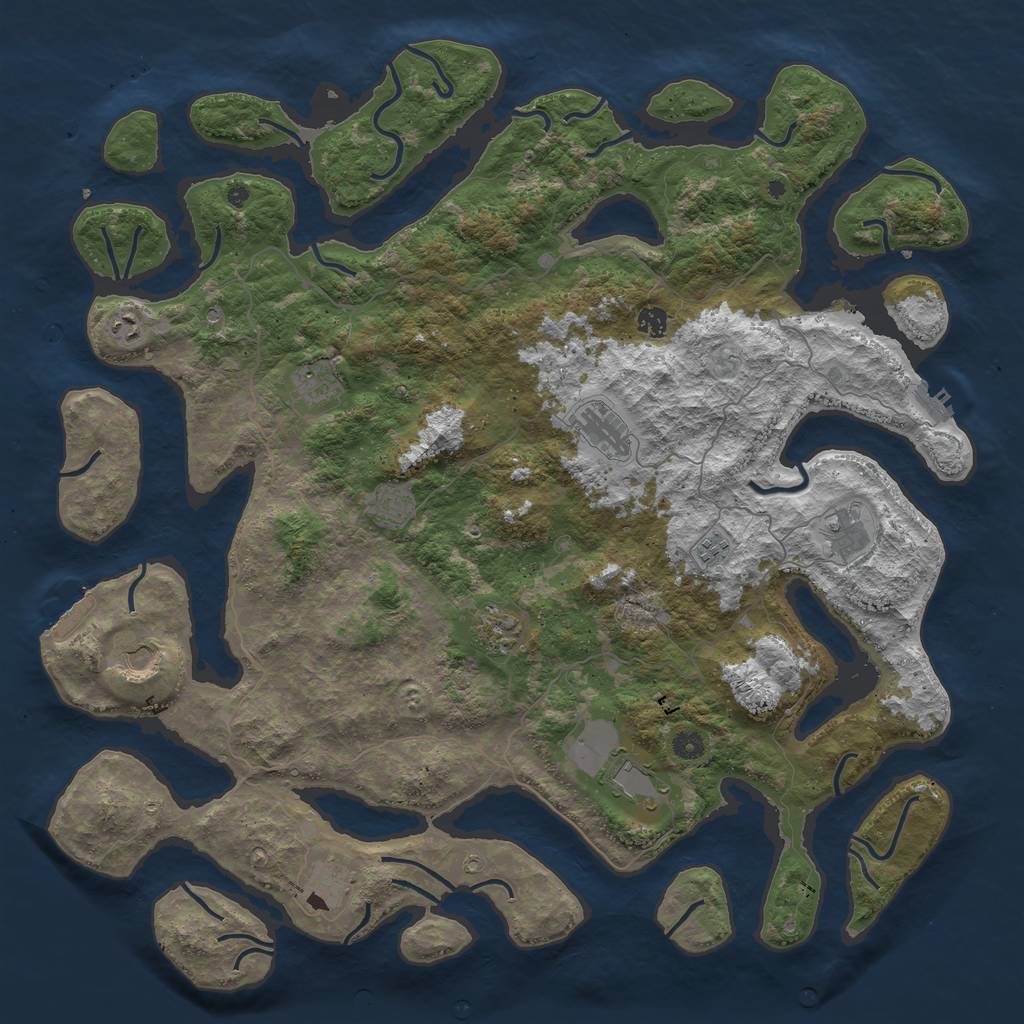 Rust Map: Procedural Map, Size: 5000, Seed: 47889178, 16 Monuments