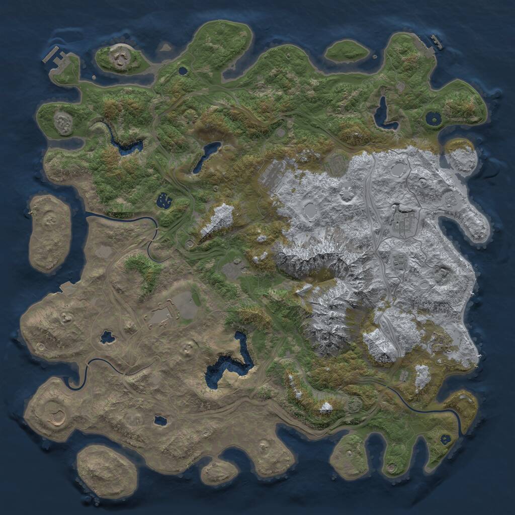 Rust Map: Procedural Map, Size: 5000, Seed: 47889178, 16 Monuments
