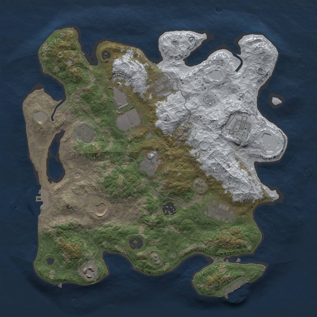 Rust Map: Procedural Map, Size: 3500, Seed: 934256248, 18 Monuments