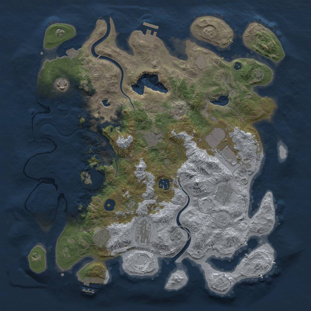 Rust Map: Procedural Map, Size: 4000, Seed: 13041990, 15 Monuments