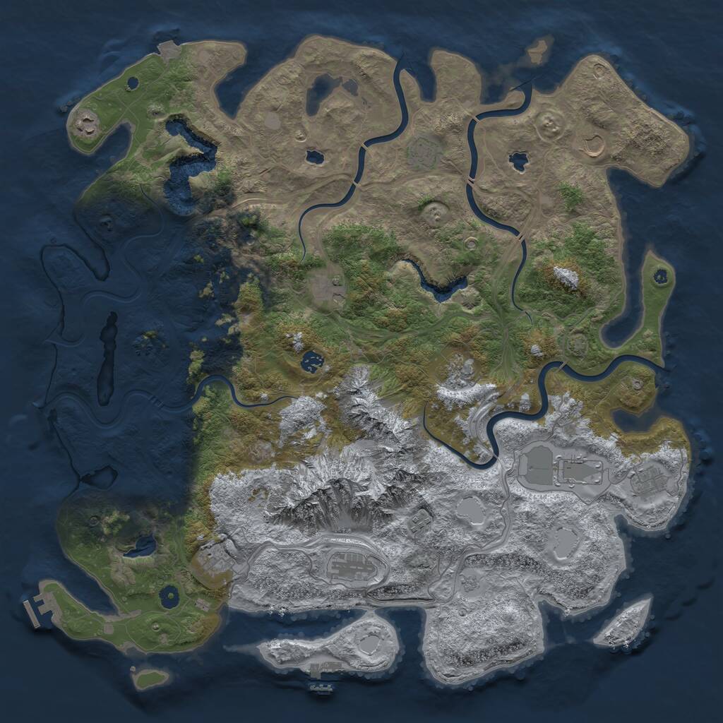 Rust Map: Procedural Map, Size: 5000, Seed: 87534956, 17 Monuments