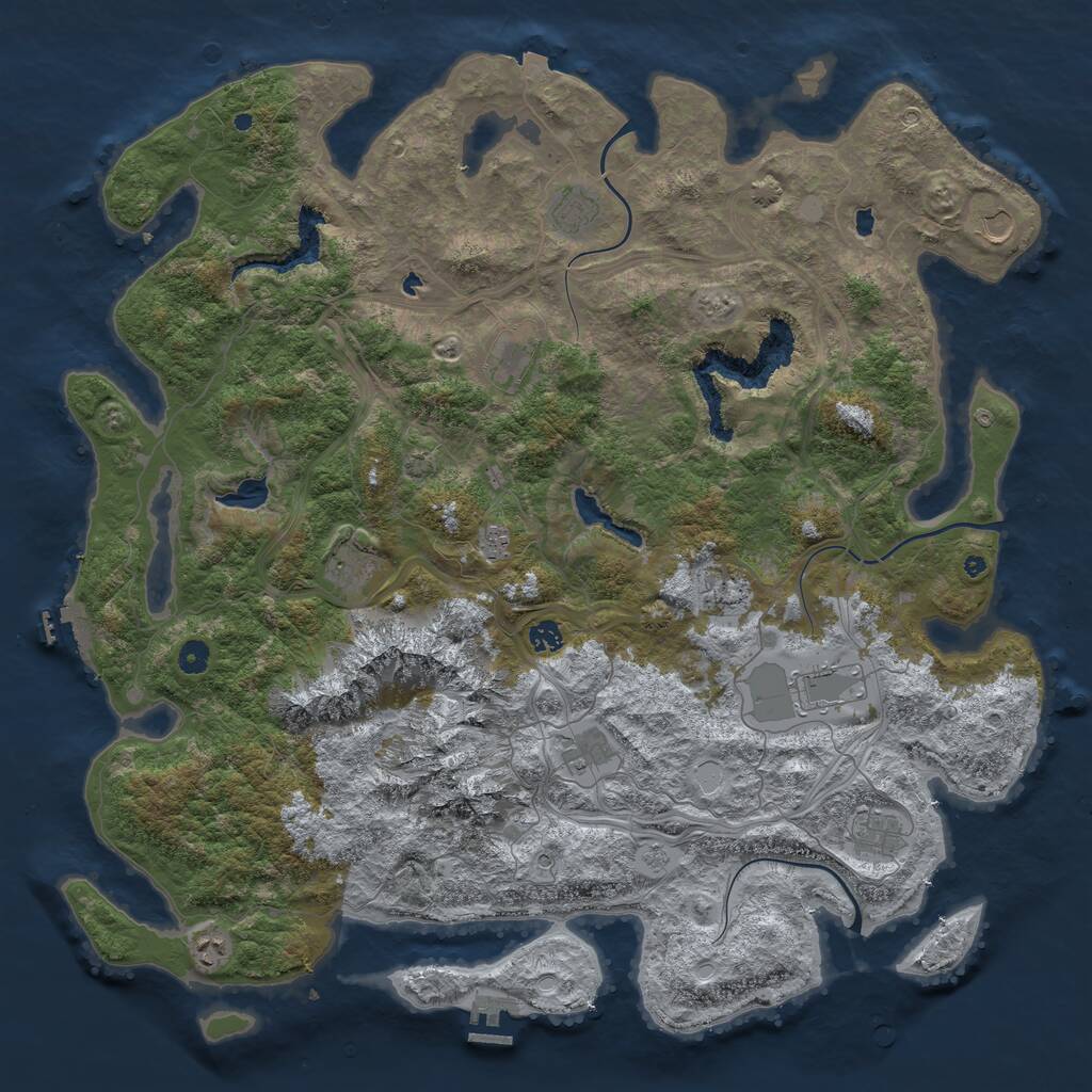 Rust Map: Procedural Map, Size: 5000, Seed: 87534956, 17 Monuments