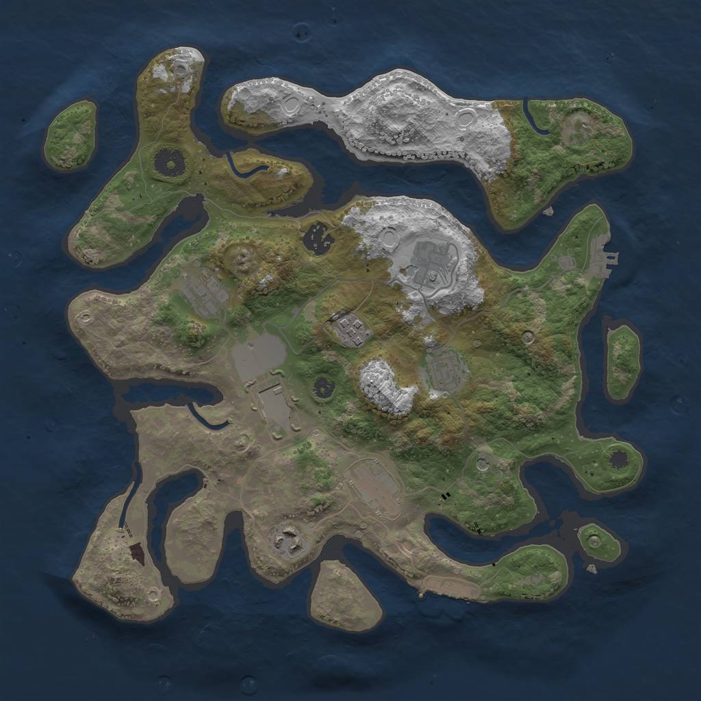 Rust Map: Procedural Map, Size: 3500, Seed: 365287, 19 Monuments