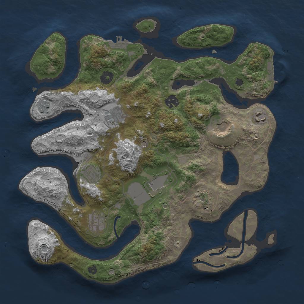 Rust Map: Procedural Map, Size: 3500, Seed: 818662, 20 Monuments