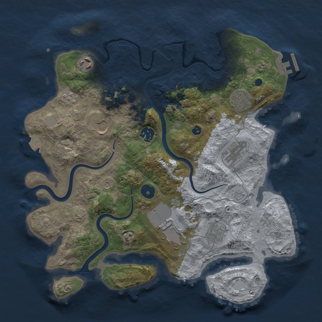 Rust Map: Procedural Map, Size: 3500, Seed: 1337561934, 13 Monuments