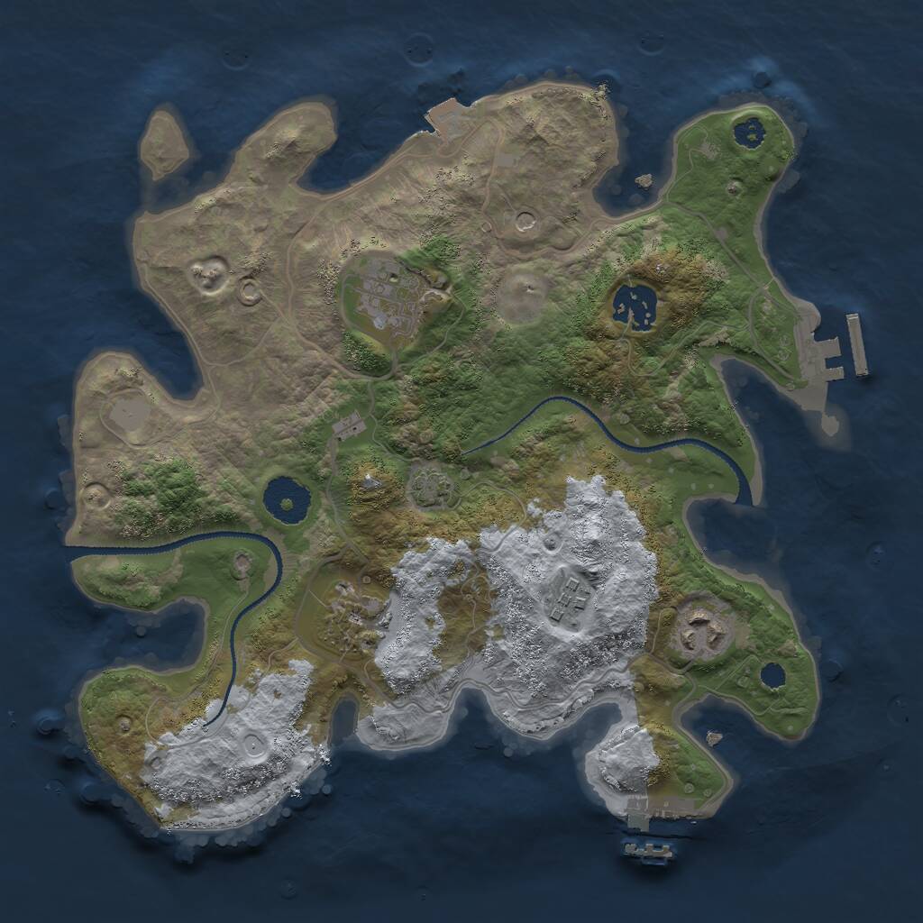 Rust Map: Procedural Map, Size: 3000, Seed: 1962685050, 10 Monuments