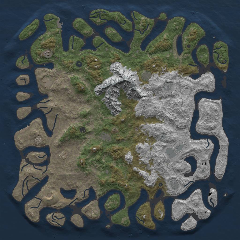 Rust Map: Procedural Map, Size: 6000, Seed: 1284826321, 19 Monuments