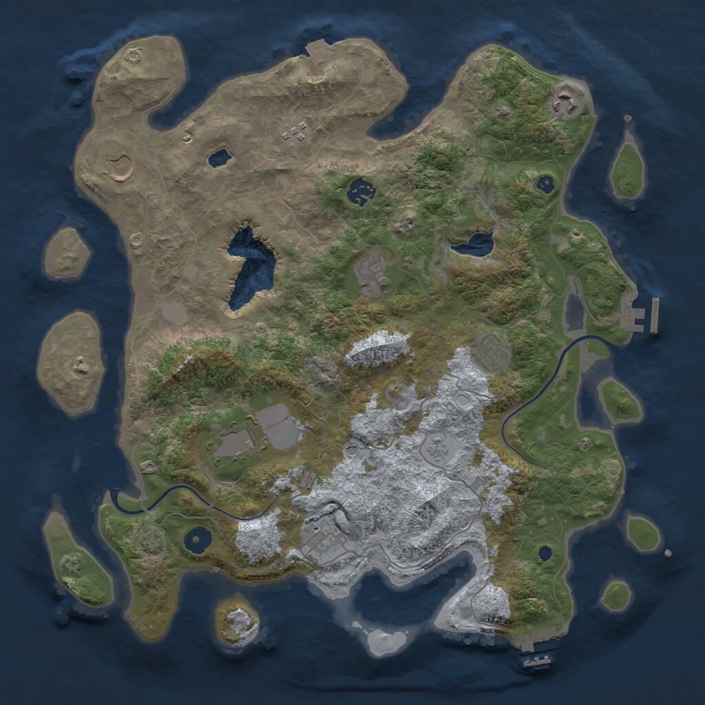 Rust Map: Procedural Map, Size: 4000, Seed: 223345, 14 Monuments