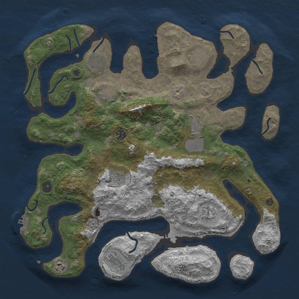 Rust Map: Procedural Map, Size: 4200, Seed: 60066322, 15 Monuments