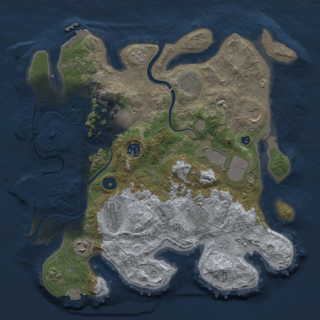 Rust Map: Procedural Map, Size: 3500, Seed: 120754, 15 Monuments
