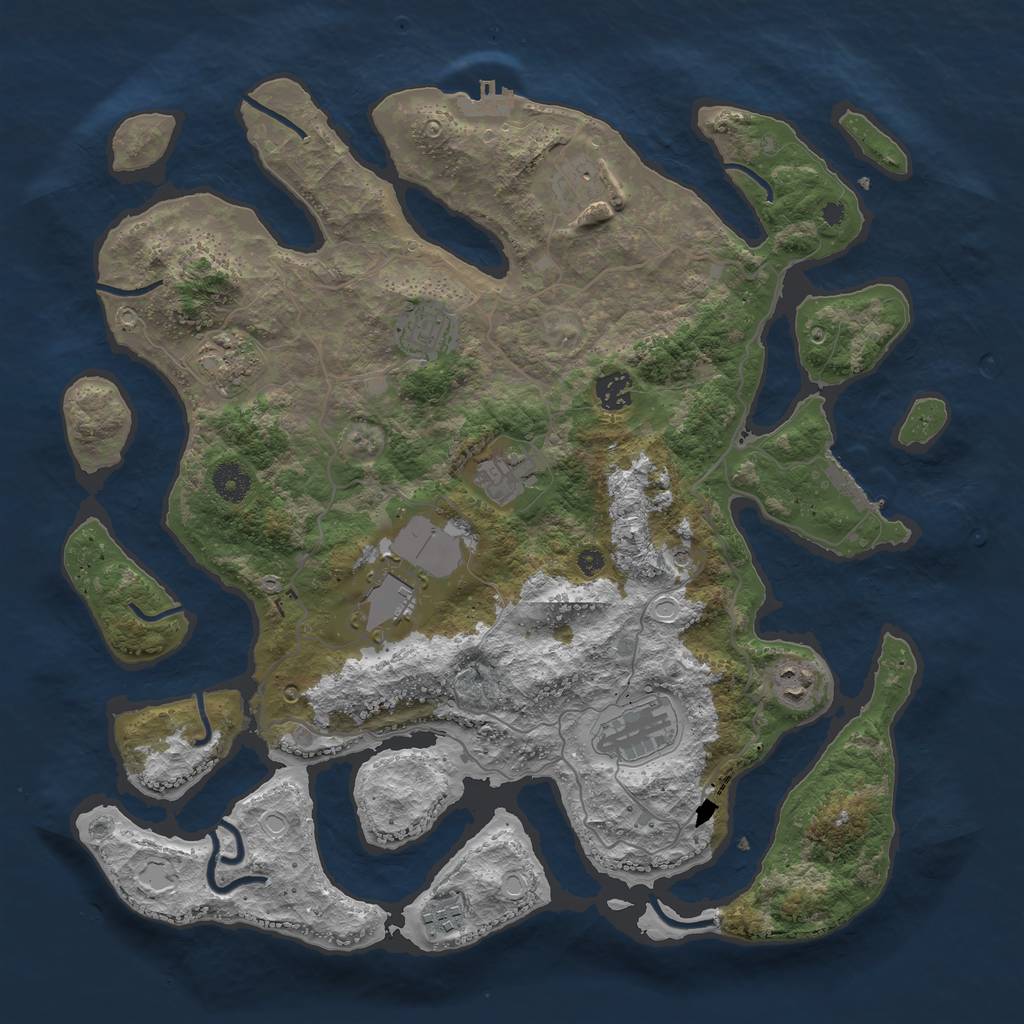 Rust Map: Procedural Map, Size: 4000, Seed: 1663077067, 20 Monuments