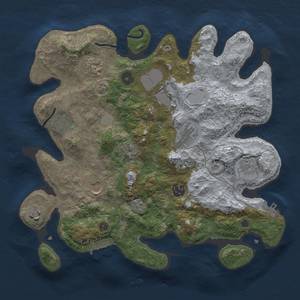 Thumbnail Rust Map: Procedural Map, Size: 3500, Seed: 1791348891, 16 Monuments