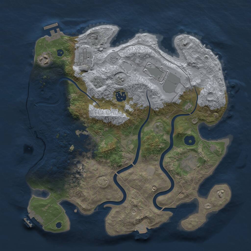 Rust Map: Procedural Map, Size: 3500, Seed: 1451453043, 13 Monuments