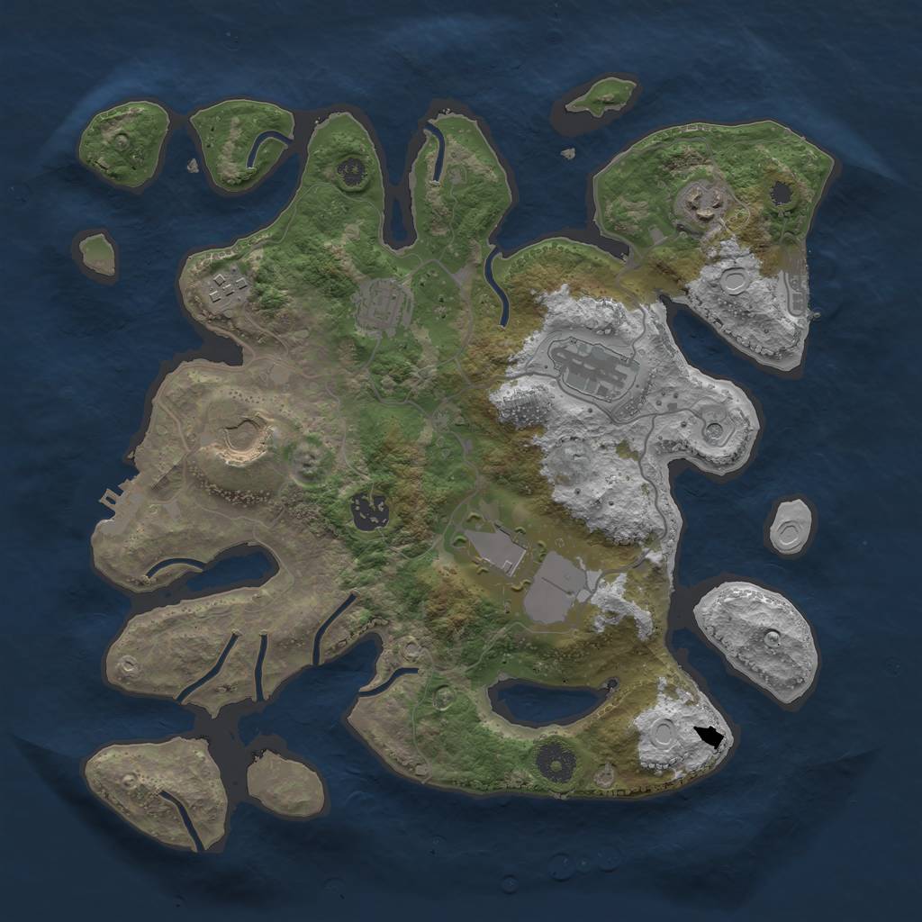 Rust Map: Procedural Map, Size: 3500, Seed: 835673, 15 Monuments