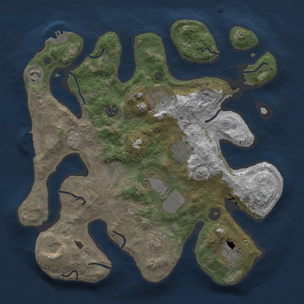 Rust Map: Procedural Map, Size: 3500, Seed: 173386931, 15 Monuments