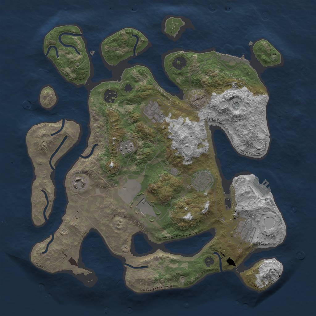 Rust Map: Procedural Map, Size: 3500, Seed: 808465, 15 Monuments