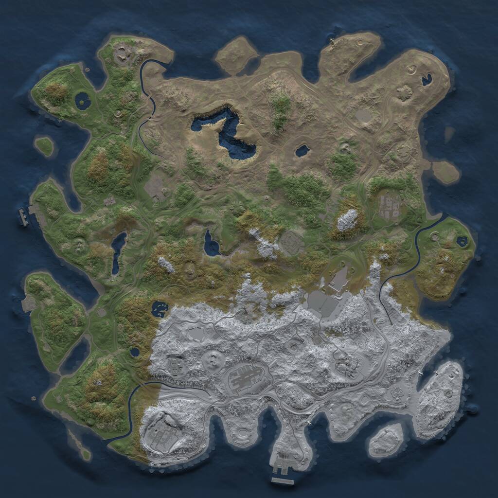 Rust Map: Procedural Map, Size: 4500, Seed: 20210507, 16 Monuments