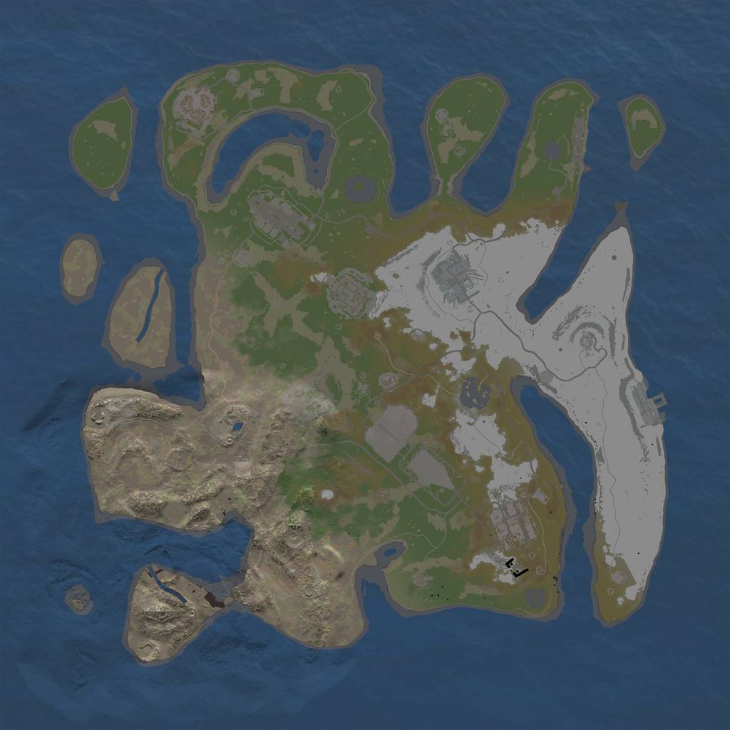 Rust Map: Procedural Map, Size: 3500, Seed: 2063670495, 16 Monuments