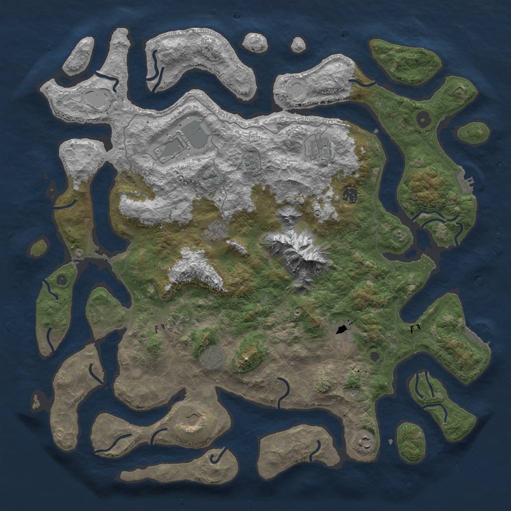 Rust Map: Procedural Map, Size: 5000, Seed: 15243, 18 Monuments