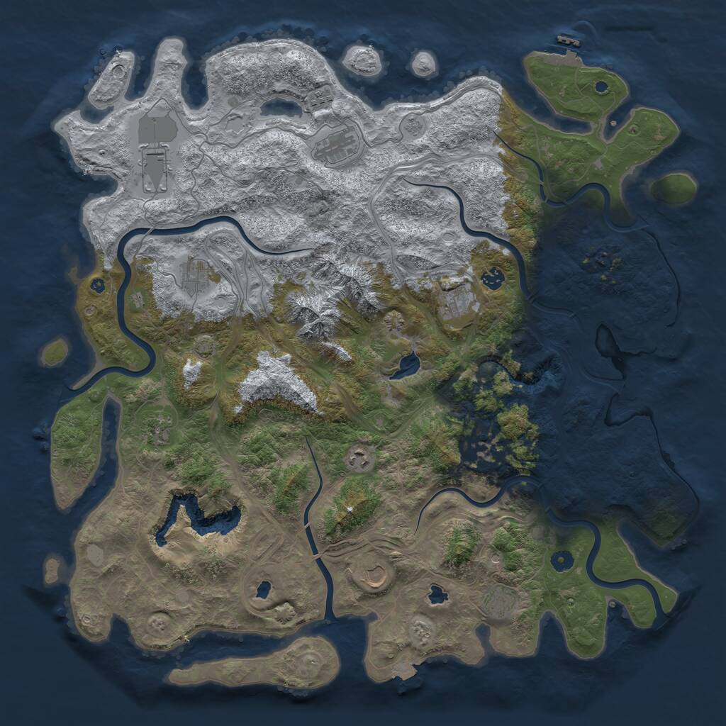 Rust Map: Procedural Map, Size: 5000, Seed: 15243, 17 Monuments