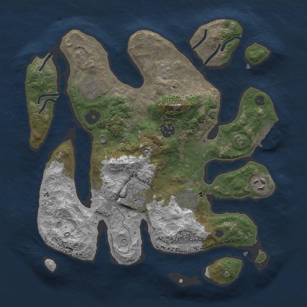 Rust Map: Procedural Map, Size: 3200, Seed: 1904, 10 Monuments